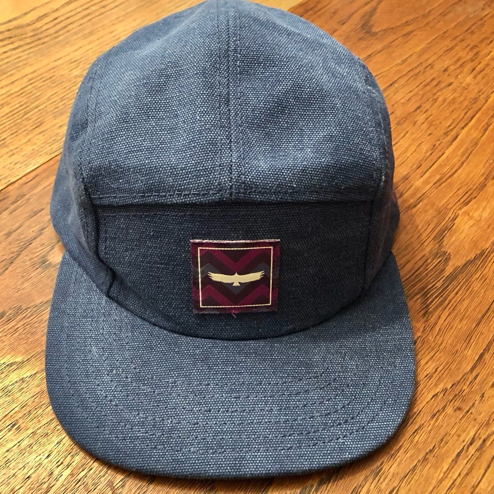 Thrown Men’s Denim Blue/Gray Five-Panel Cap with Eagle Patch